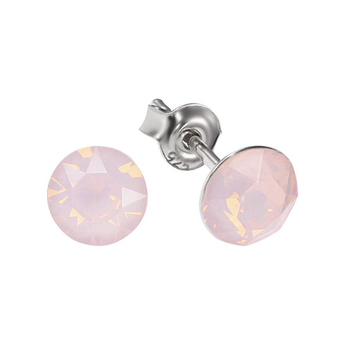 Sudraba auskari "Klasika (Rose Water Opal)" ar Swarovski™ kristāliem